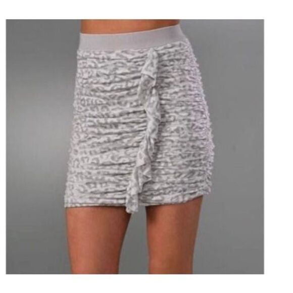 Rebecca Taylor grey ruched mini skirt - Picture 1 of 13